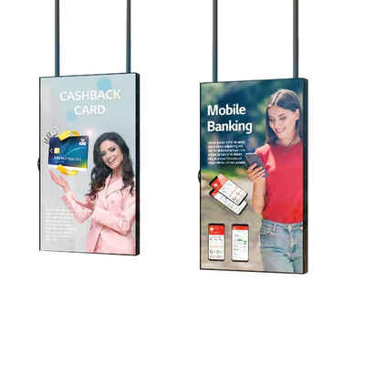 Display LCD da 55 pollici per finestre al chiuso Alto luminosità soffitto appeso Pubblicità al dettaglio