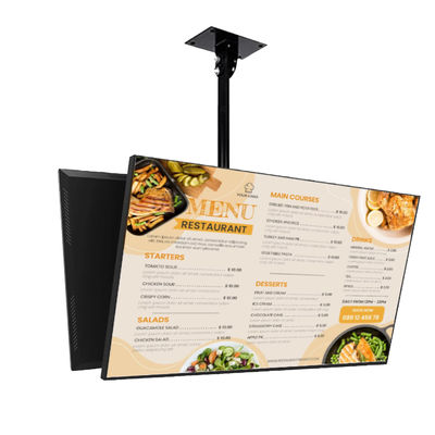 8mm Ultra Narrow Restaurant Indoor Digital Menu Board per la pubblicità del fast food