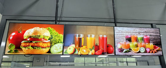 700nits FHD Indoor Digital Menu Board per la pubblicità del fast food