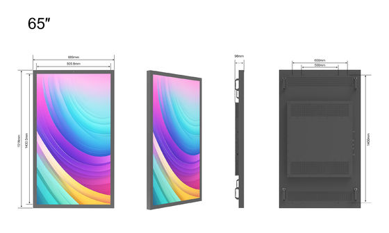65 pollici 2500nits Altezza Brightnees Outdoor LCD Display For Business resistente alle intemperie serie IP65 senza manutenzione